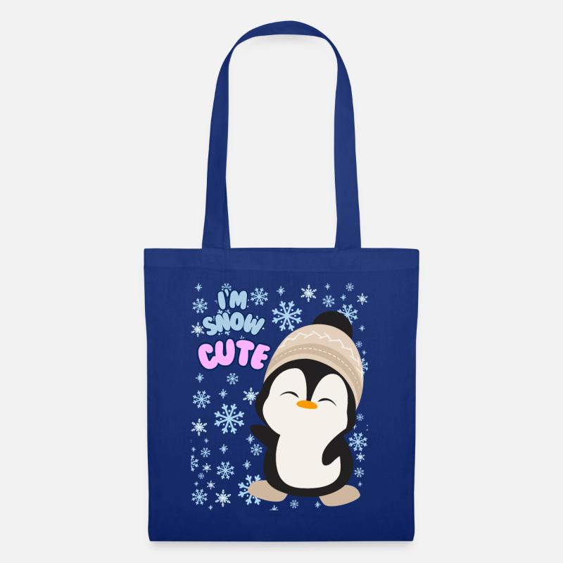 Niedlicher Winter-Pinguin-Pullover für Damen, ich bin schneeweiß süß - Stoffbeutel - Royalblau