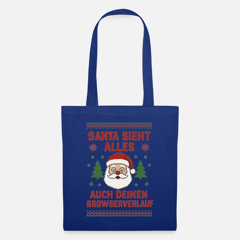 Santa sieht alles - Stoffbeutel - Royalblau