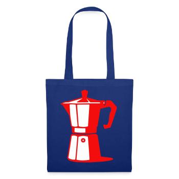 Illustration de cafetière pour les amateurs de café - Sac en tissu - bleu royal - Devant