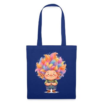 Regenbogen Trollchen Design - Stoffbeutel - Royalblau - Vorne