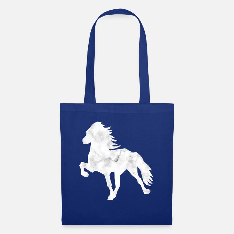 Islandpferd Marmor white - Stoffbeutel - Royalblau