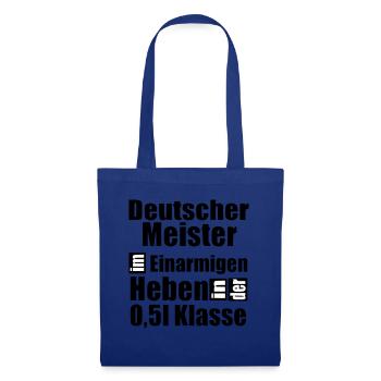Deutscher Meister Heben 0 5l Klasse Statement Bier - Stoffbeutel - Royalblau - Vorne
