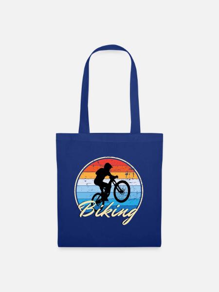 Bike Fahrrad fahren Biking vintage Style Geschenk - Stoffbeutel - Royalblau