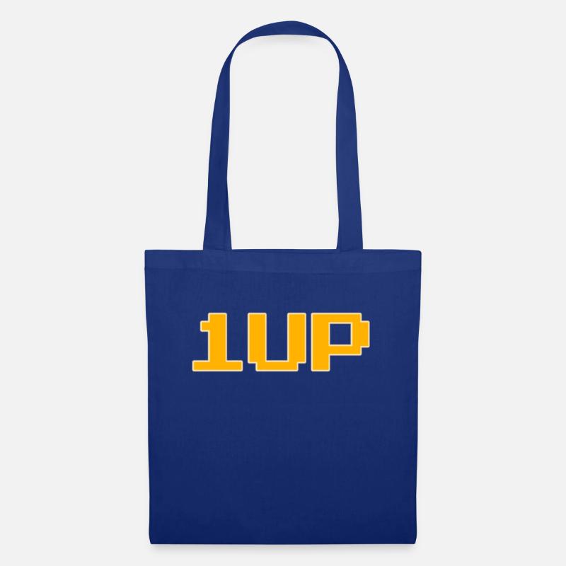 1UP, Level UP, Gaming, Spiele, Extraleben, - Stoffbeutel - Royalblau