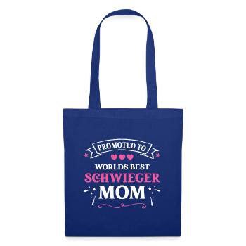 Promoted to Best Schwieger Mom Schwiegermutter - Stoffbeutel - Royalblau - Vorne