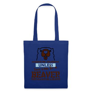 Cadeau de castor - Sac en tissu - bleu royal - Devant
