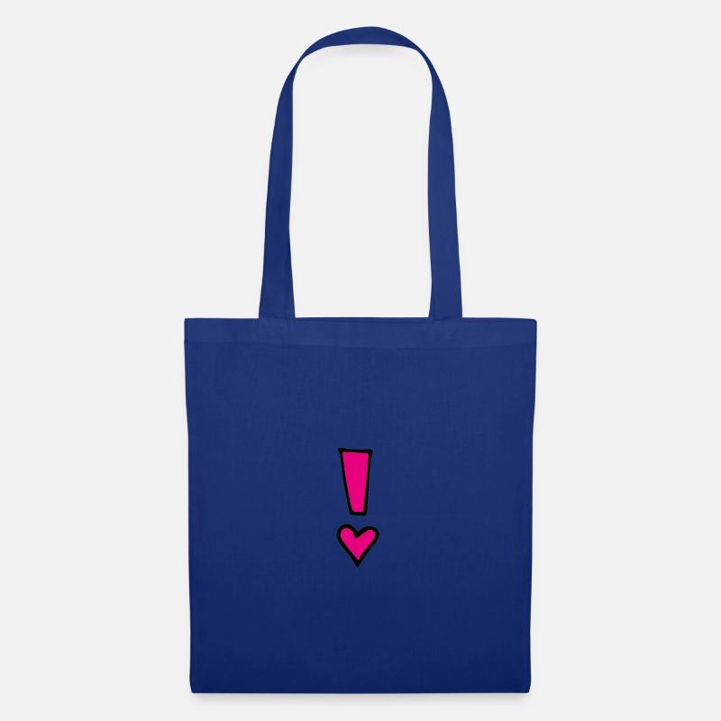 Ausrufezeichen pink - Stoffbeutel - Royalblau