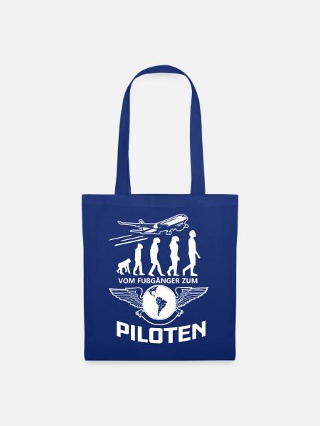 Vom Fußgänger zum Piloten - Stoffbeutel - Royalblau