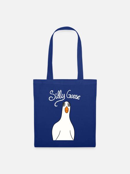 Silly Goose weißer Schriftzug - Stoffbeutel - Royalblau