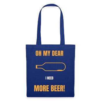 Oh mon chéri, j’ai besoin de plus de bière, Lustiger Spruch - Sac en tissu - bleu royal - Devant