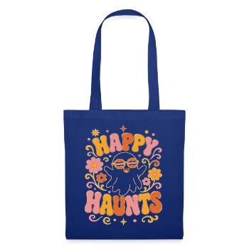 Happy Haunts - Cute Retro Ghost Halloween Design  - Stoffbeutel - Royalblau - Vorne