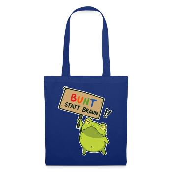 Bunter Demo-Frosch - Stoffbeutel - Royalblau - Vorne