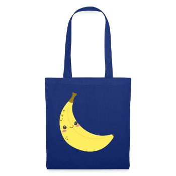 Happy Banane optimal für Kinder - Stoffbeutel - Royalblau - Vorne