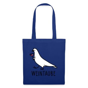 Wein -Taube - Stoffbeutel - Royalblau - Vorne