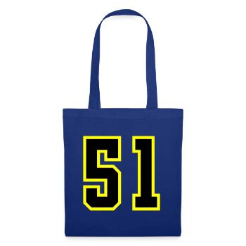 51 Zahl Trikot - Stoffbeutel - Royalblau - Vorne