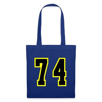 74 Zahl Trikot - Stoffbeutel - Royalblau - Vorne