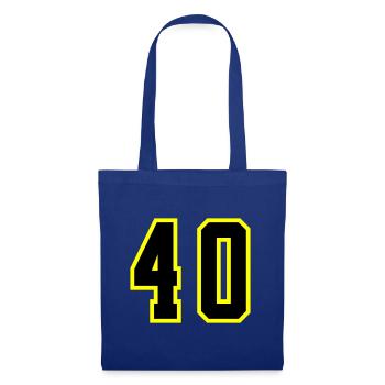 40 Zahl Trikot - Stoffbeutel - Royalblau - Vorne
