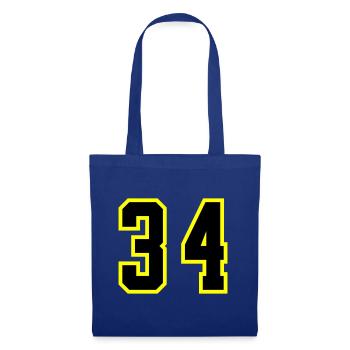 34 Number Jersey - Tote Bag - royal blue - Front