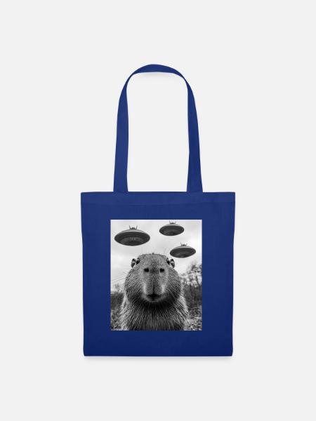Capybara UFO Aliens - Stoffbeutel - Royalblau