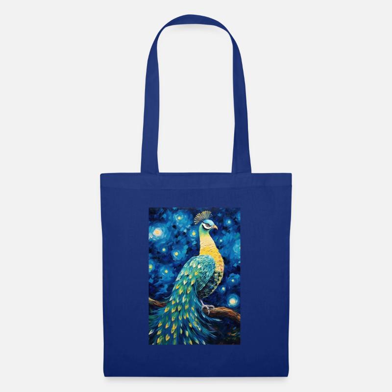 Pfau - Stoffbeutel - Royalblau