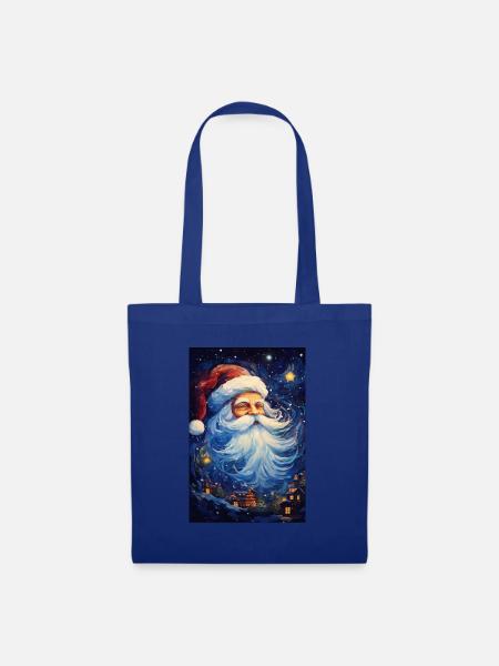 Weihnachtsmann - Stoffbeutel - Royalblau
