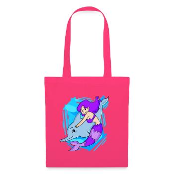 Meerjungfrau mit Delfin - Stoffbeutel - Azalea - Vorne