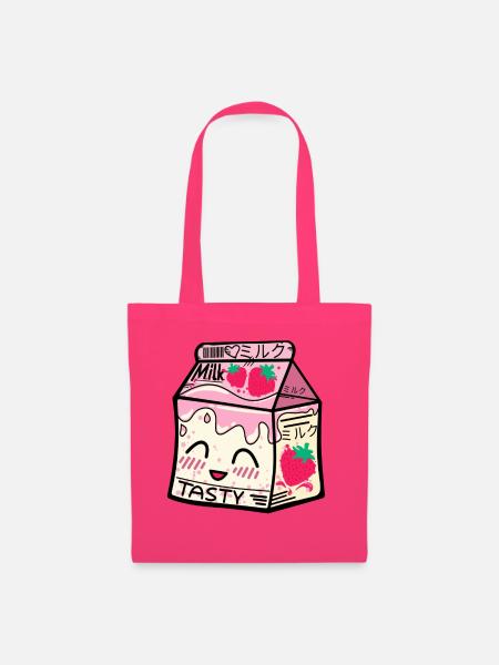 Erdbeer Milch Packung kawaii - Stoffbeutel - Azalea
