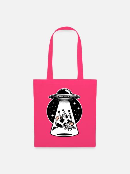UFO entführt lustige Kuh Cartoon - Stoffbeutel - Azalea