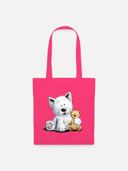 West Highland White Terrier Mit Kuscheltier - Stoffbeutel - Azalea
