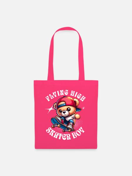 Skater teddy bear on skateboard - Tote Bag - azalea