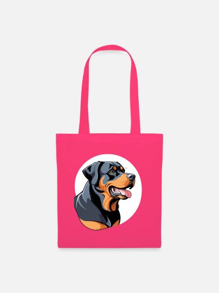Rottweiler Farbblock Portrait - Stoffbeutel - Azalea