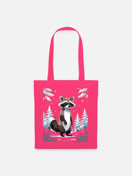 Winterlicher Waschbär im Wald - Stoffbeutel - Azalea