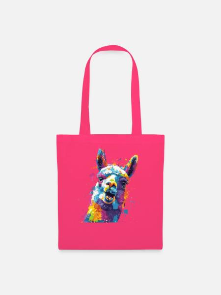 Llama Farbexplosion - Stoffbeutel - Azalea