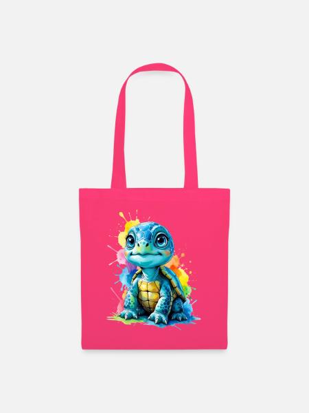 Bunte Schildkröte mit Farbspritzern - Stoffbeutel - Azalea