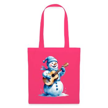 Schneemann mit Gitarre Winterlied - Stoffbeutel - Azalea - Vorne