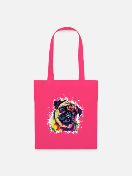 Hund Pug Tier Kunst - Stoffbeutel - Azalea