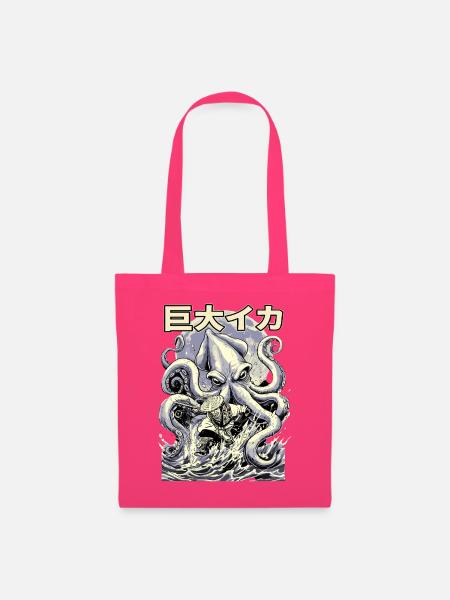 Fischer vs Kraken Japanischer Retro Style - Stoffbeutel - Azalea