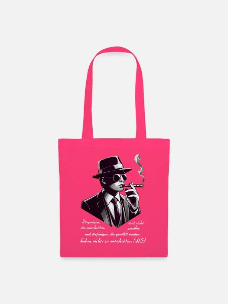 Noir-Gentleman mit Zigarre, Wer Entscheidet? - Stoffbeutel - Azalea