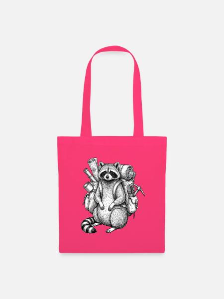 Wander-Waschbär mit Rucksack - Stoffbeutel - Azalea