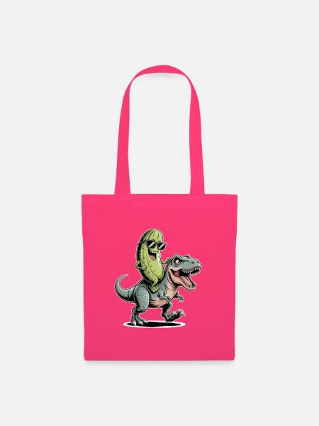 Saure Gurke reitet auf Dinosaurier - Stoffbeutel - Azalea