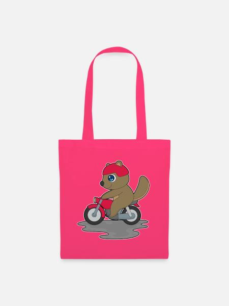 Biber Motorrad - Stoffbeutel - Azalea