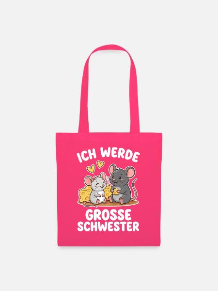 Ich werde Große Schwester Mäuse - Stoffbeutel - Azalea
