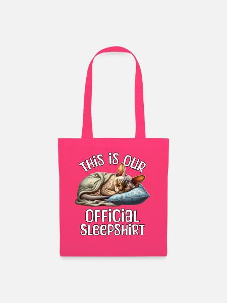 Devon Rex Schlafshirt - Stoffbeutel - Azalea
