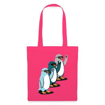 Pinguine mit Sonnenbrille Rock On - Stoffbeutel - Azalea - Vorne