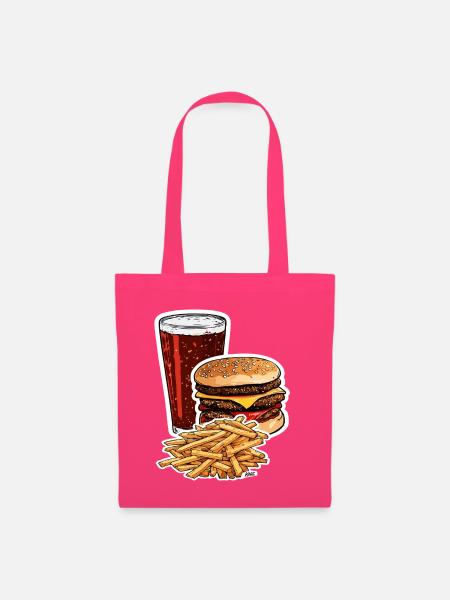 Burger Fries Cola Aufkleber - Stoffbeutel - Azalea