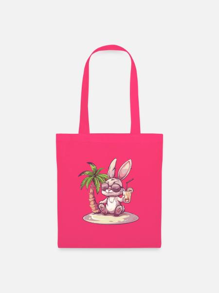 Hase Sommer Palme - Stoffbeutel - Azalea