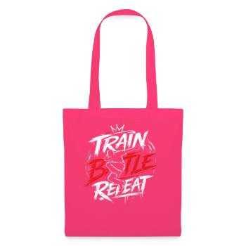 Train Battle Repeat Breakdance Crew Motto Design - Stoffbeutel - Azalea - Vorne