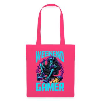 Skeleton Gamer Gaming Halloween - Stoffbeutel - Azalea - Vorne