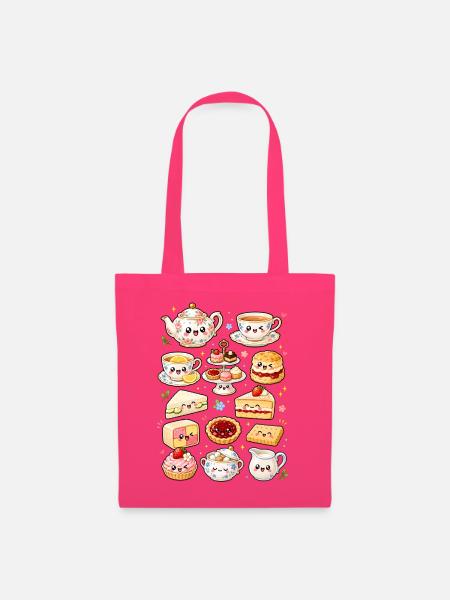 Kawaii Teatime | Tee & Gebäck - Stoffbeutel - Azalea