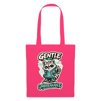 Gentle But Unbreakable Waschbär Streetart - Stoffbeutel - Azalea - Vorne